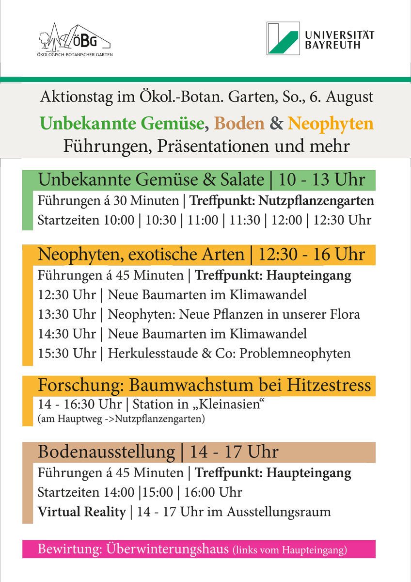 Programm zum Aktionstag im Ökologisch-Botanischen Garten