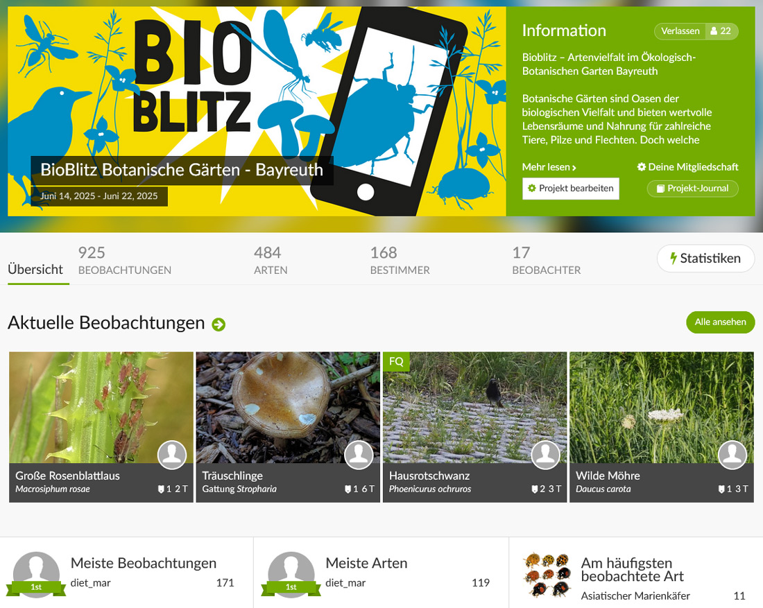 Bioblitz mit iNaturalist - Screenshot